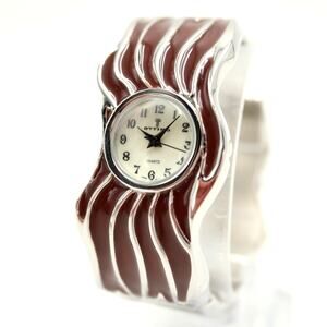 Ottimo Womens Brown Silver Tone 26mm Watch MOP Dial Cuff Bracelet w New Battery